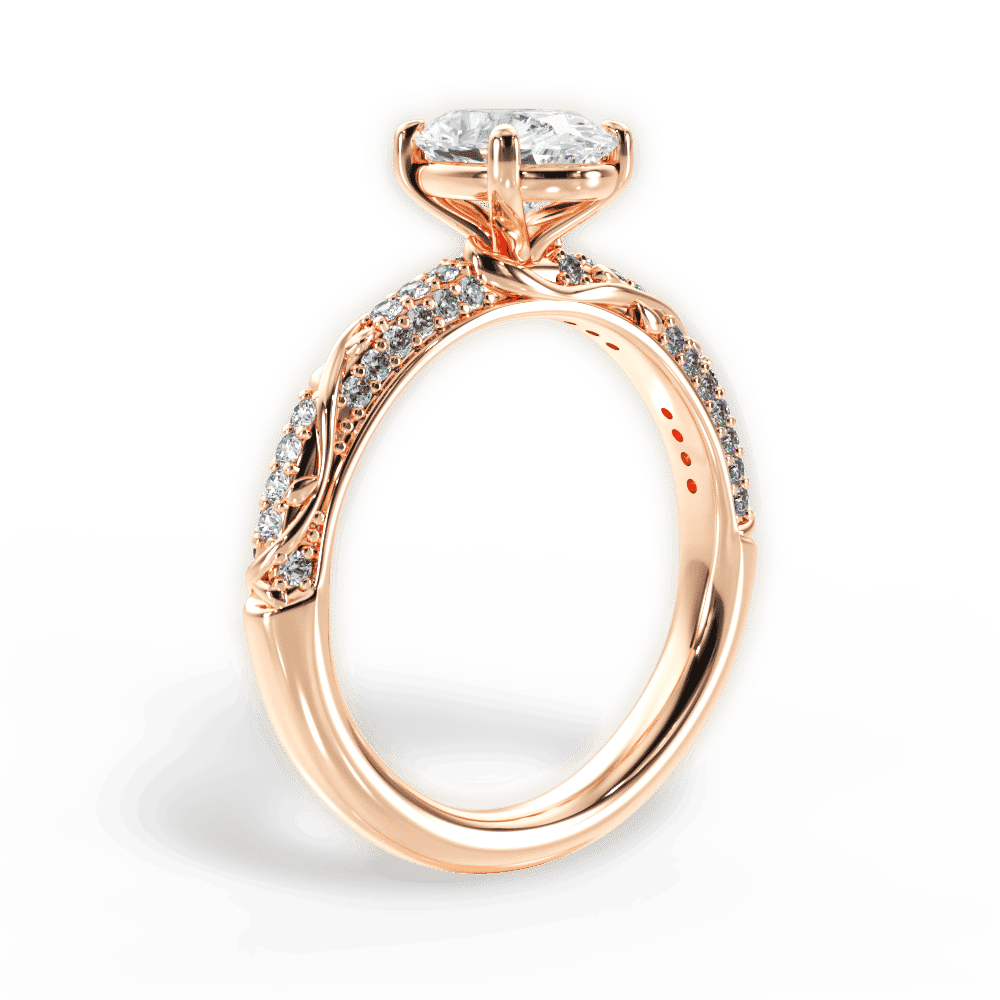 14kt Rose Gold/18kt Rose Gold/oval/front