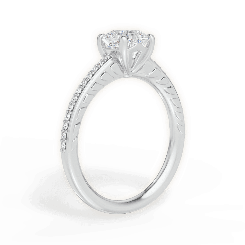 14kt White Gold/18kt White Gold/Platinum/asscher/front