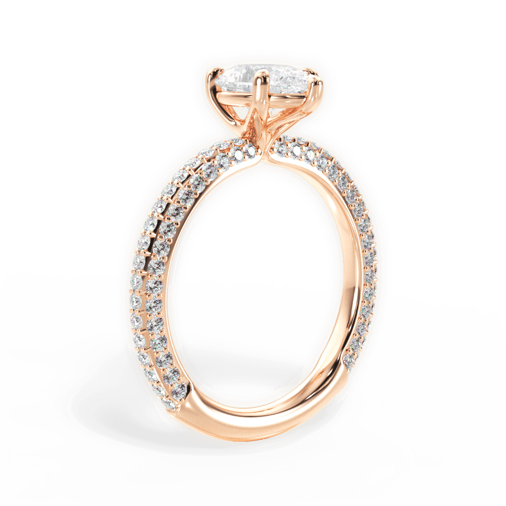 14kt Rose Gold/18kt Rose Gold/pear/front