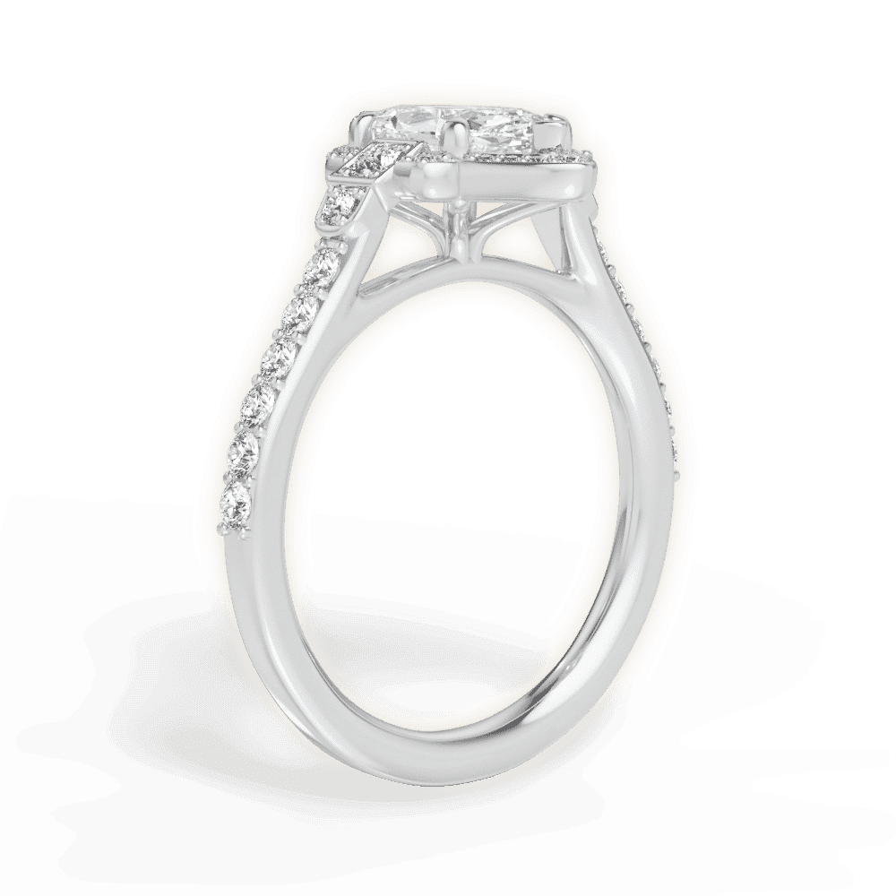 14kt White Gold/18kt White Gold/Platinum/marquise/front