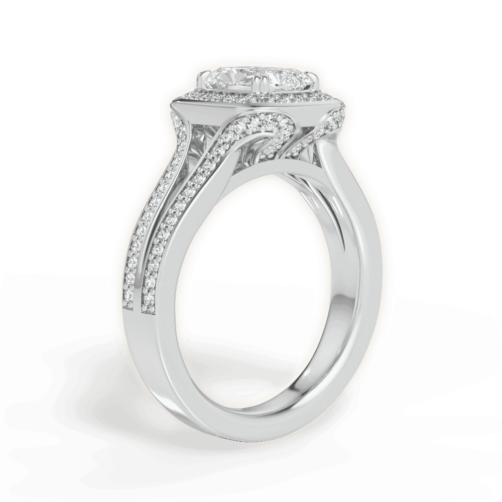 14kt White Gold/18kt White Gold/Platinum/radiant/front