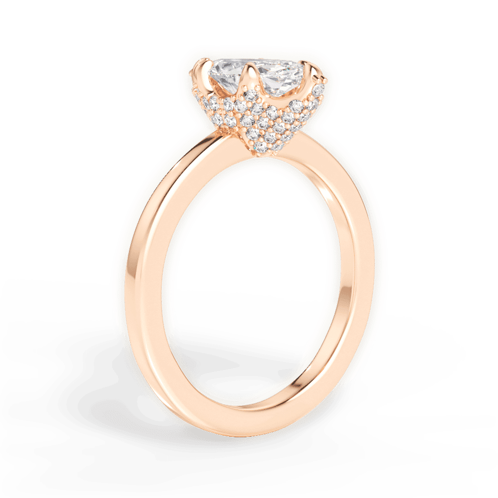 14kt Rose Gold/18kt Rose Gold/marquise/front