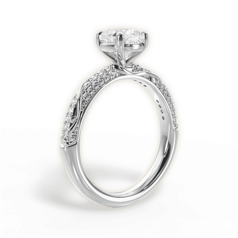 14kt White Gold/18kt White Gold/Platinum/cushion/front