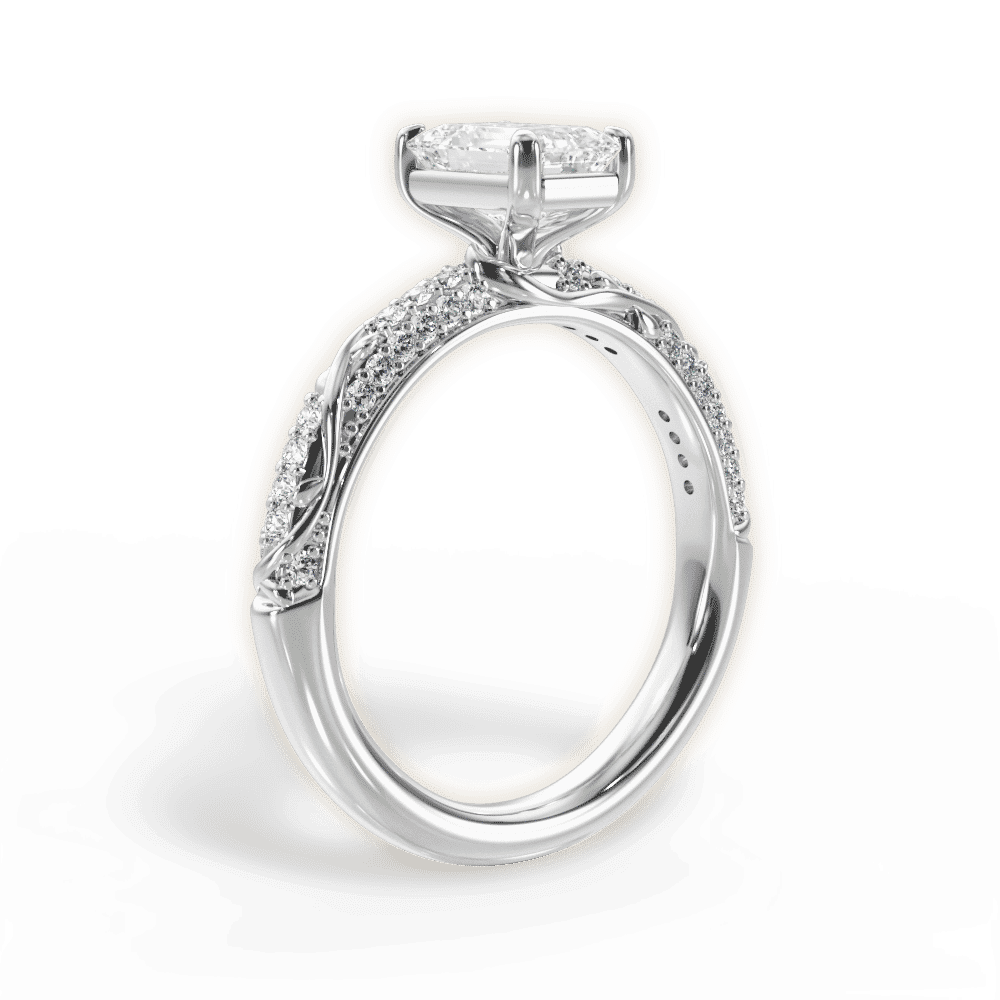 14kt White Gold/18kt White Gold/Platinum/emerald/front