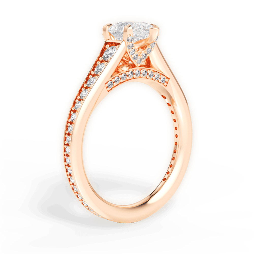 14kt Rose Gold/18kt Rose Gold/pear/front