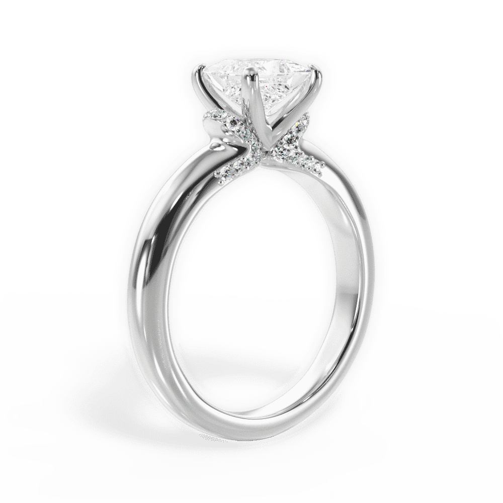 14kt White Gold/18kt White Gold/Platinum/princess/front