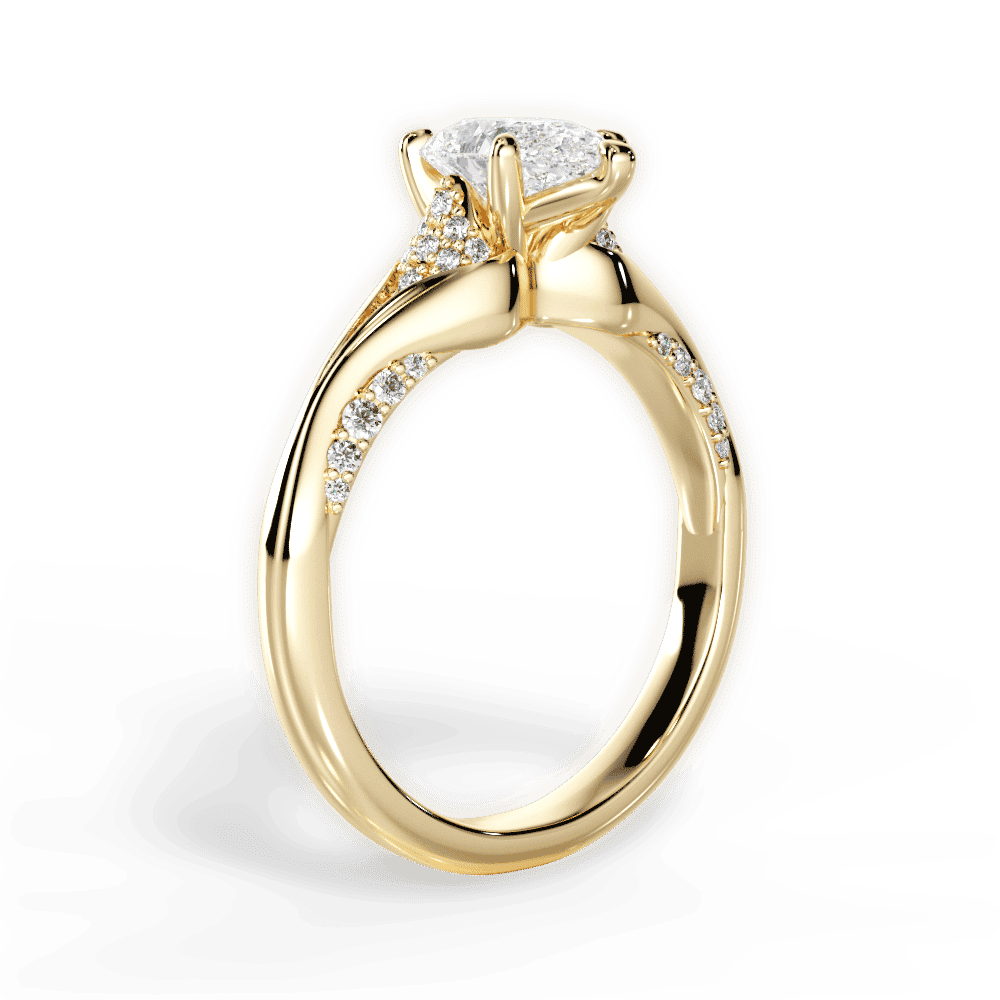 14kt Yellow Gold/18kt Yellow Gold/pear/front
