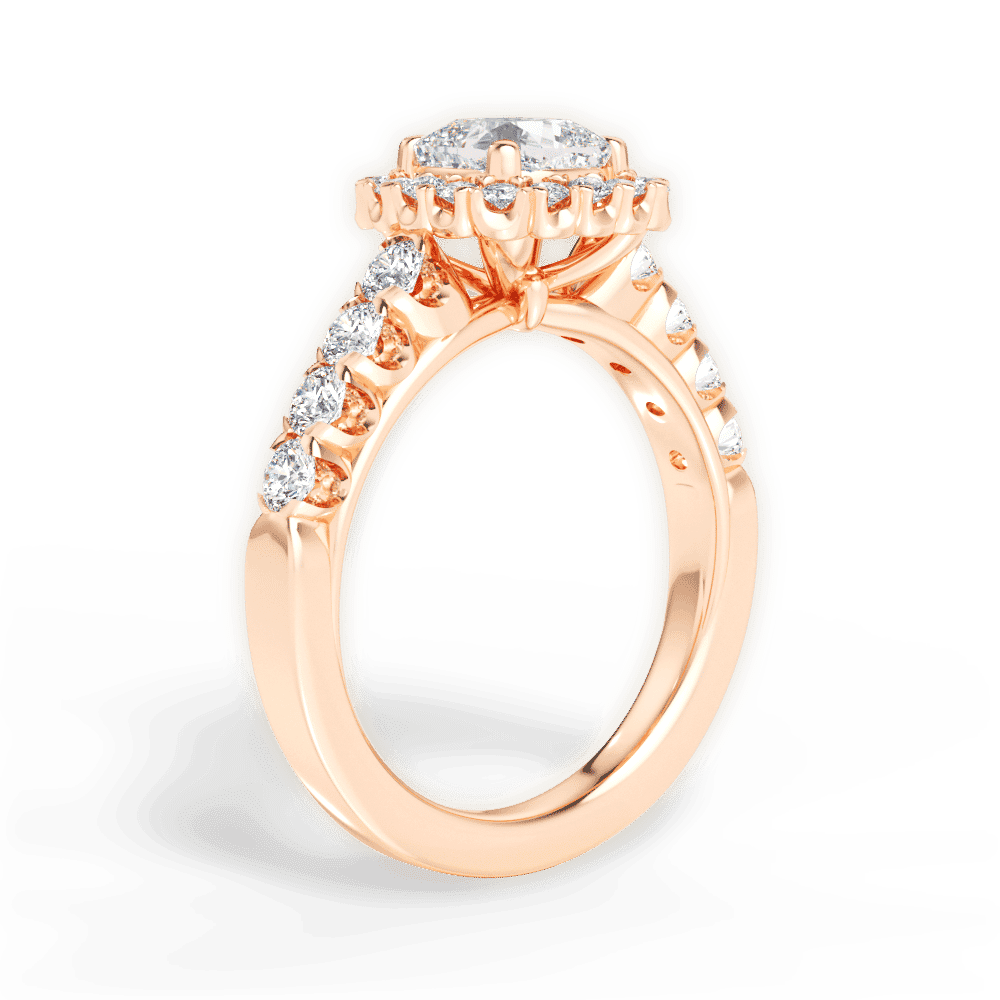 14kt Rose Gold/18kt Rose Gold/cushion/front