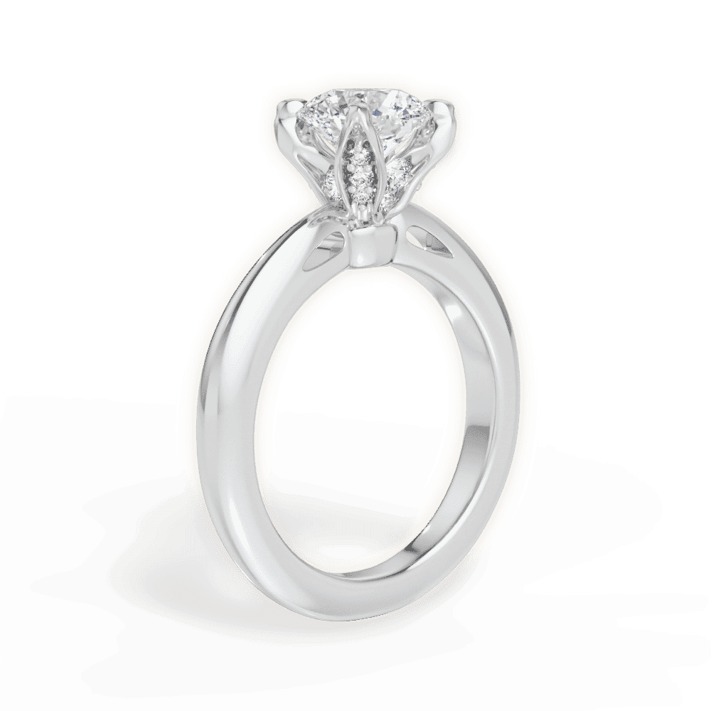 14kt White Gold/18kt White Gold/Platinum/round/front