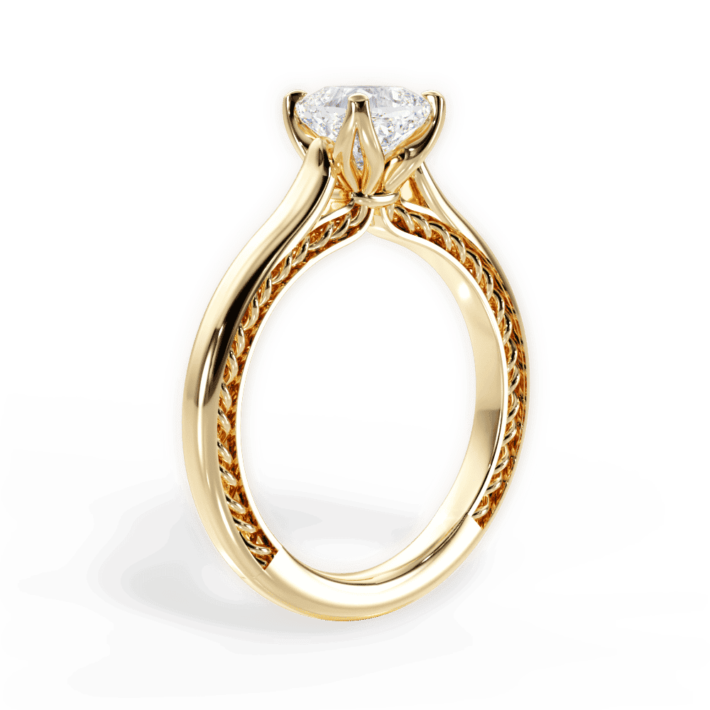 14kt Yellow Gold/18kt Yellow Gold/cushion/front