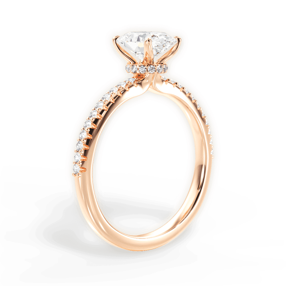 14kt Rose Gold/18kt Rose Gold/oval/front