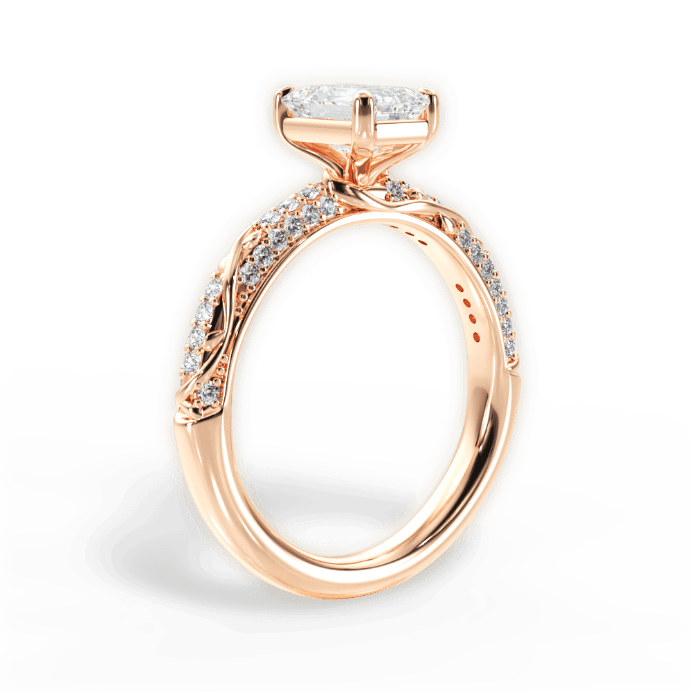 14kt Rose Gold/18kt Rose Gold/emerald/front
