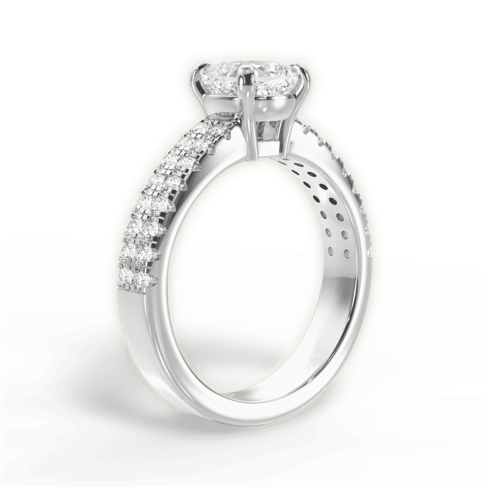 14kt White Gold/18kt White Gold/Platinum/cushion/front