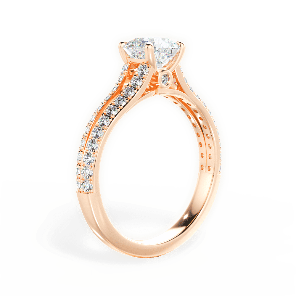 14kt Rose Gold/18kt Rose Gold/asscher/front