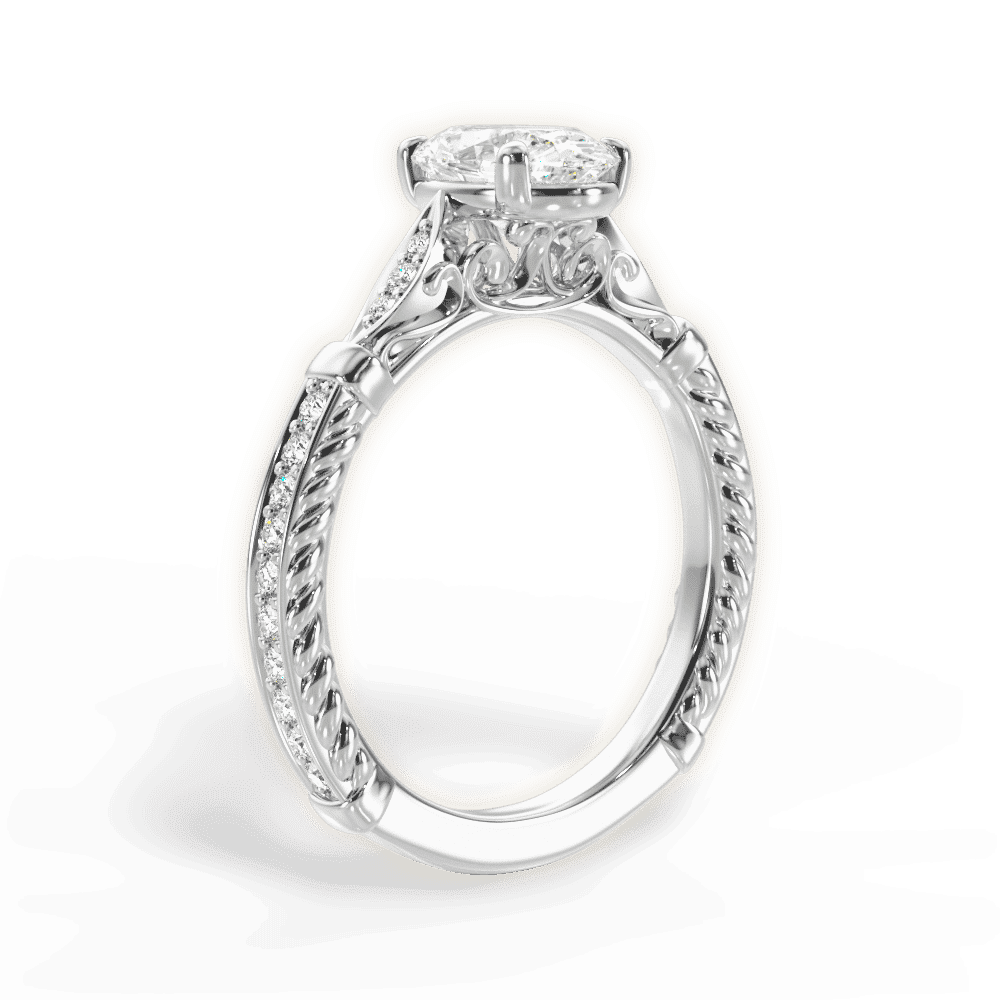 14kt White Gold/18kt White Gold/Platinum/oval/front