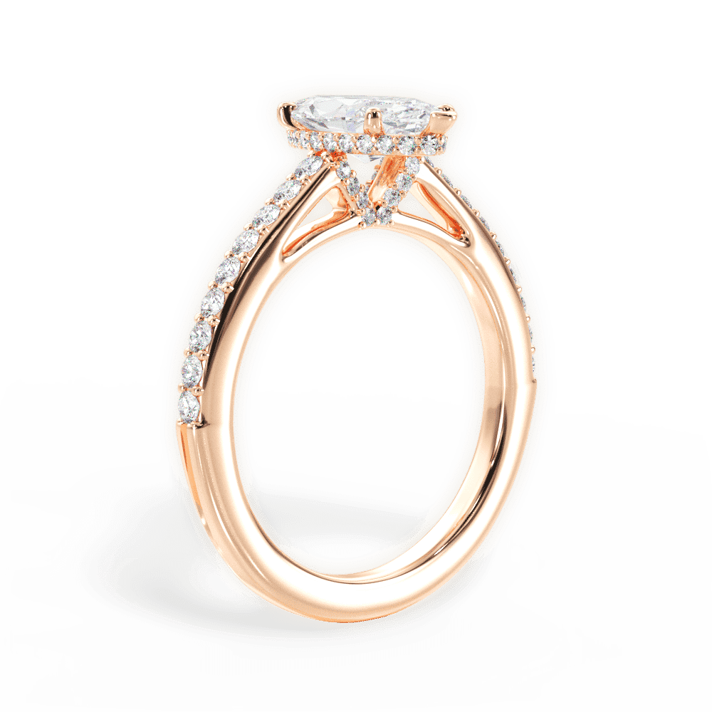 14kt Rose Gold/18kt Rose Gold/marquise/front