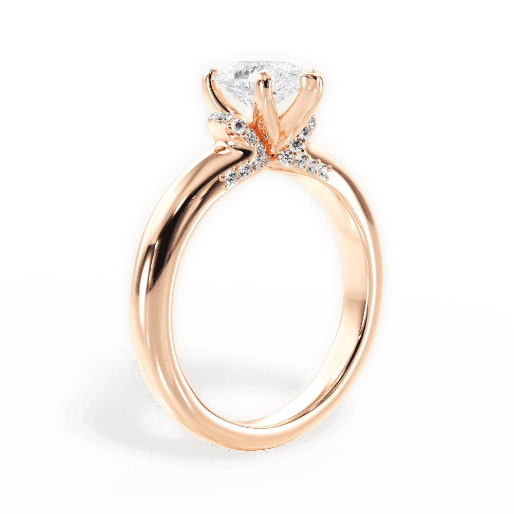 14kt Rose Gold/18kt Rose Gold/pear/front