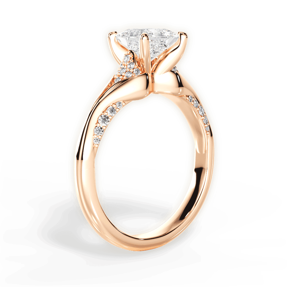 14kt Rose Gold/18kt Rose Gold/princess/front