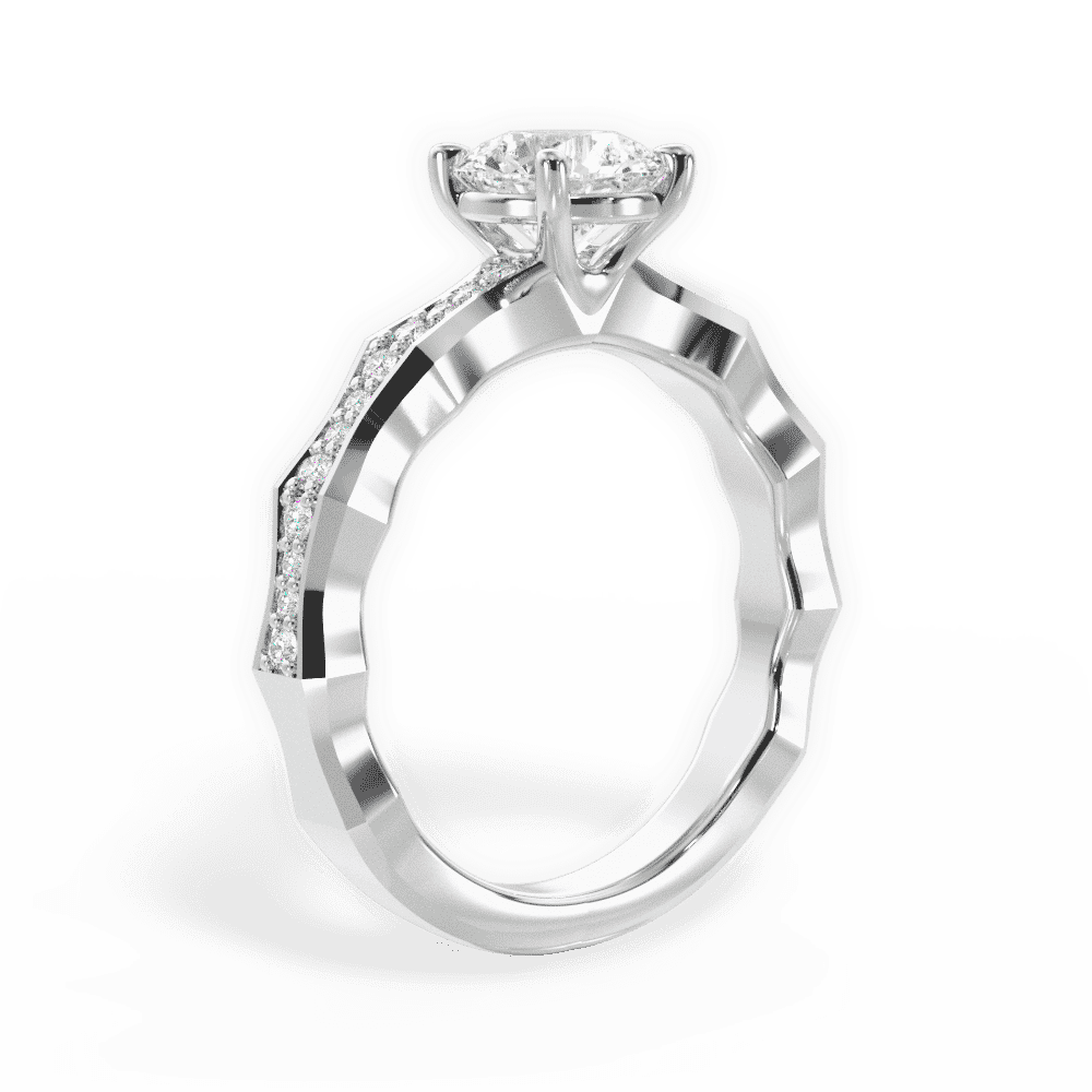 14kt White Gold/18kt White Gold/Platinum/round/front