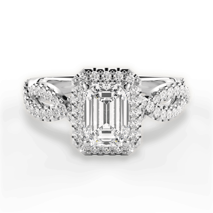 14kt White Gold/18kt White Gold/Platinum/emerald/top sku 1ECZ1318