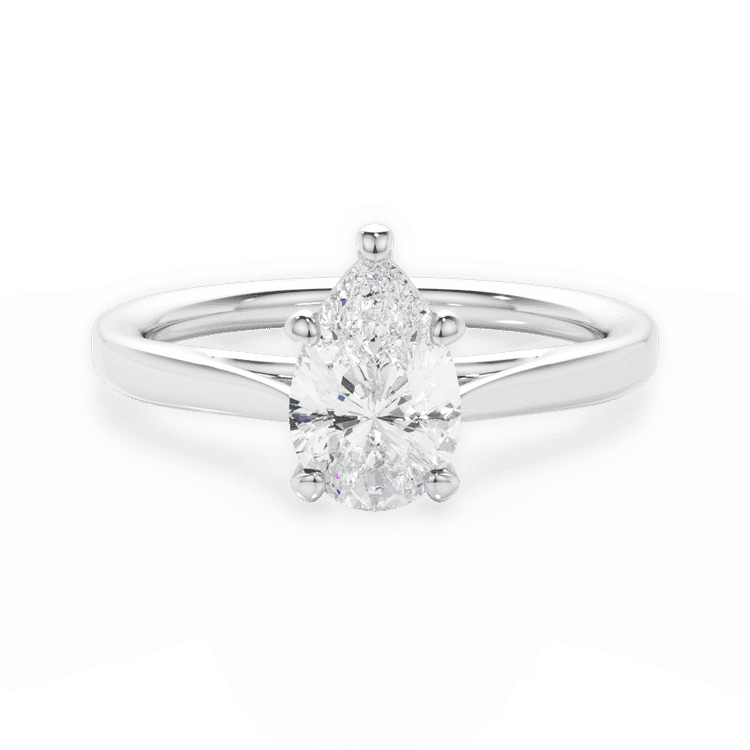 14kt White Gold/18kt White Gold/Platinum/pear/top sku 1PZ1407