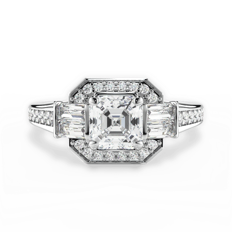 14kt White Gold/18kt White Gold/Platinum/asscher/top sku 1ASZ4726