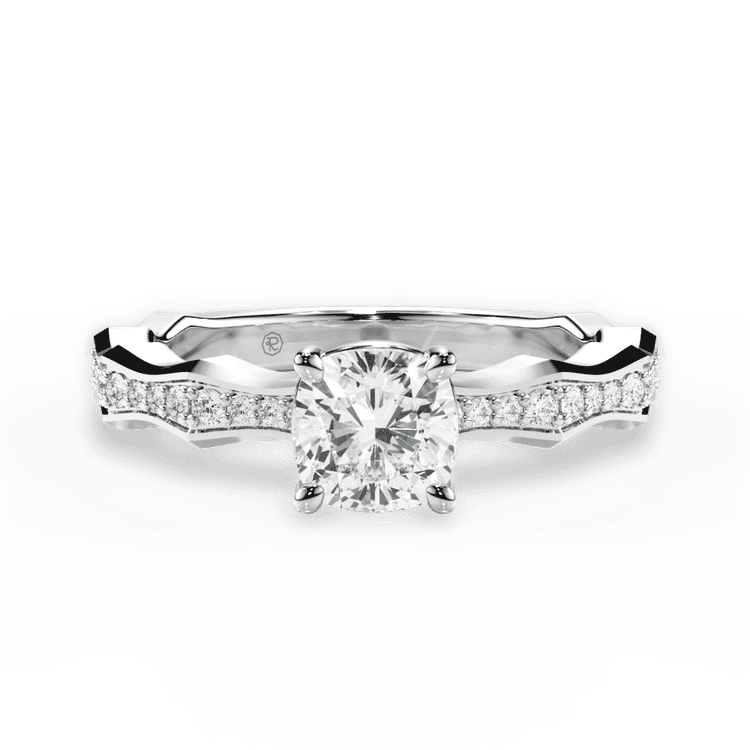 14kt White Gold/18kt White Gold/Platinum/cushion/top sku 1CUZ1361