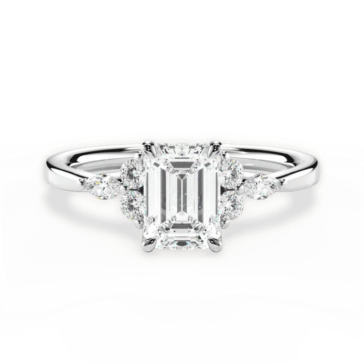 14kt White Gold/18kt White Gold/Platinum/emerald/top sku 1ECZ1405