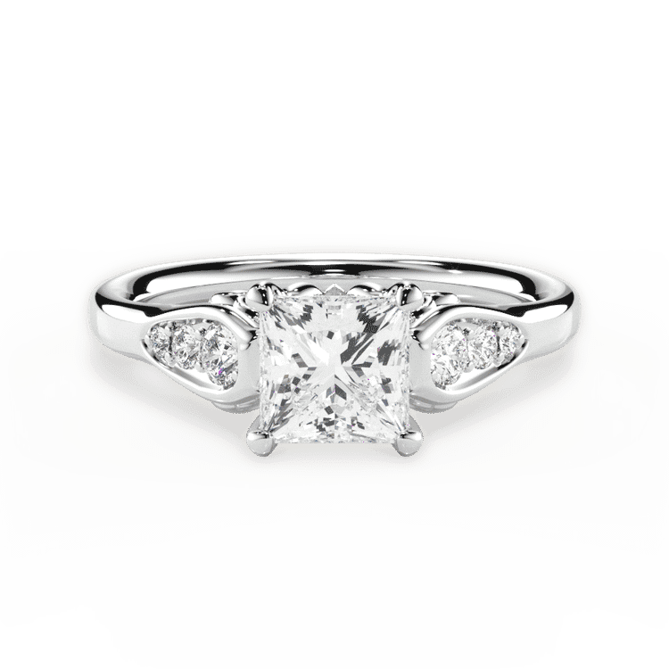 14kt White Gold/18kt White Gold/Platinum/princess/top sku 1PCZ4757
