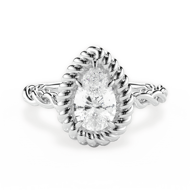 14kt White Gold/18kt White Gold/Platinum/pear/top sku 1PZ4766