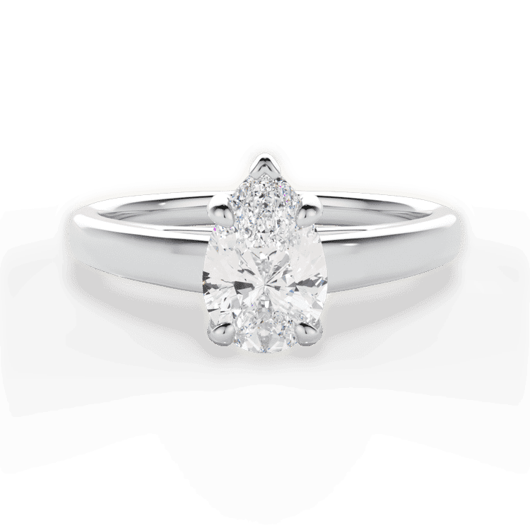 14kt White Gold/18kt White Gold/Platinum/pear/top sku 1PZ7234