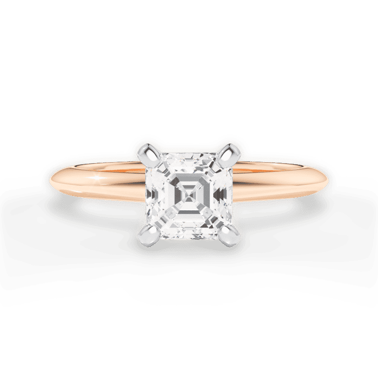14kt Rose Gold/18kt Rose Gold/asscher/top sku 1ASZ7286