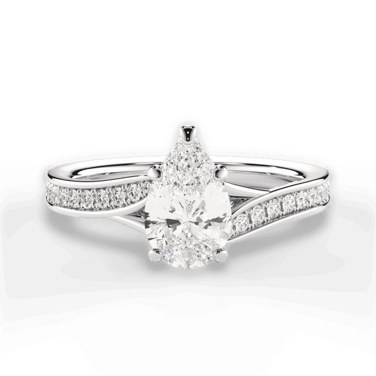 14kt White Gold/18kt White Gold/Platinum/pear/top sku 1PZ2490