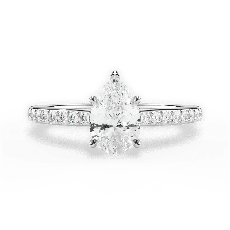 14kt White Gold/18kt White Gold/Platinum/pear/top sku 1PZ4710