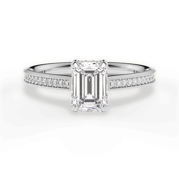 14kt White Gold/18kt White Gold/Platinum/emerald/top sku 1ECZ1963