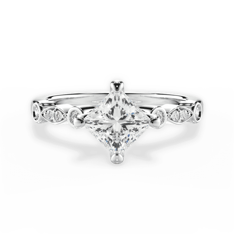 14kt White Gold/18kt White Gold/Platinum/princess/top sku 1PCZ4760