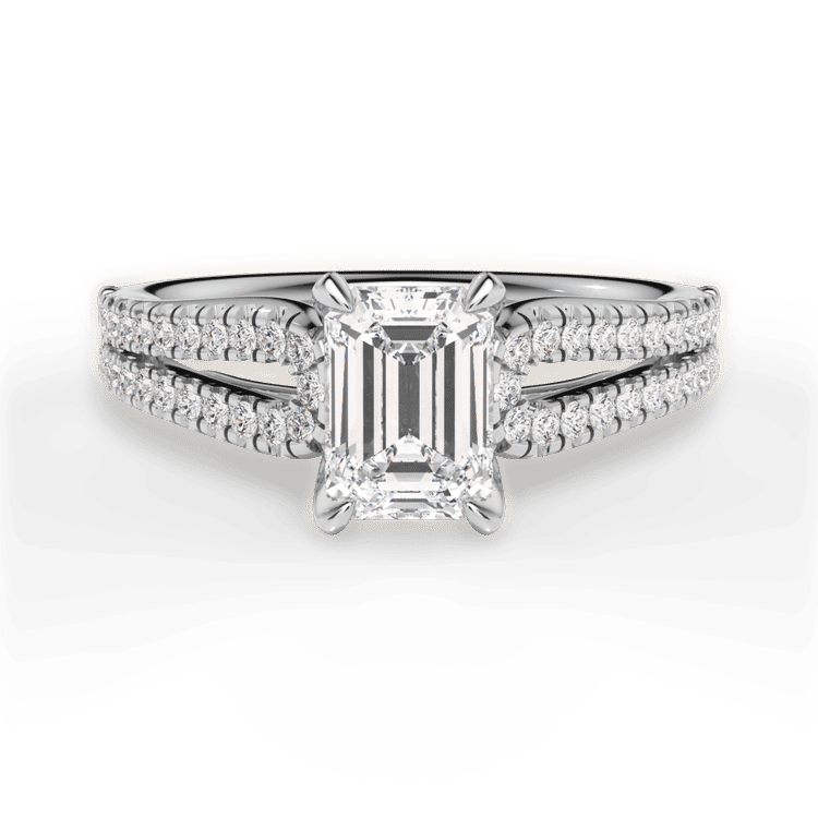 14kt White Gold/18kt White Gold/Platinum/emerald/top sku 1ECZ2483