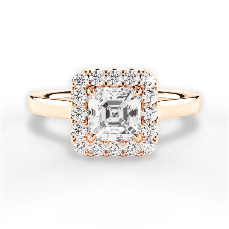 14kt Rose Gold/18kt Rose Gold/asscher/top sku 1ASZ1329