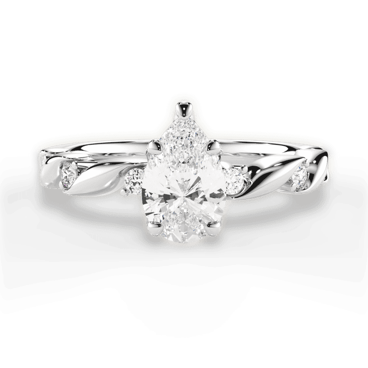 14kt White Gold/18kt White Gold/Platinum/pear/top sku 1PZ1501