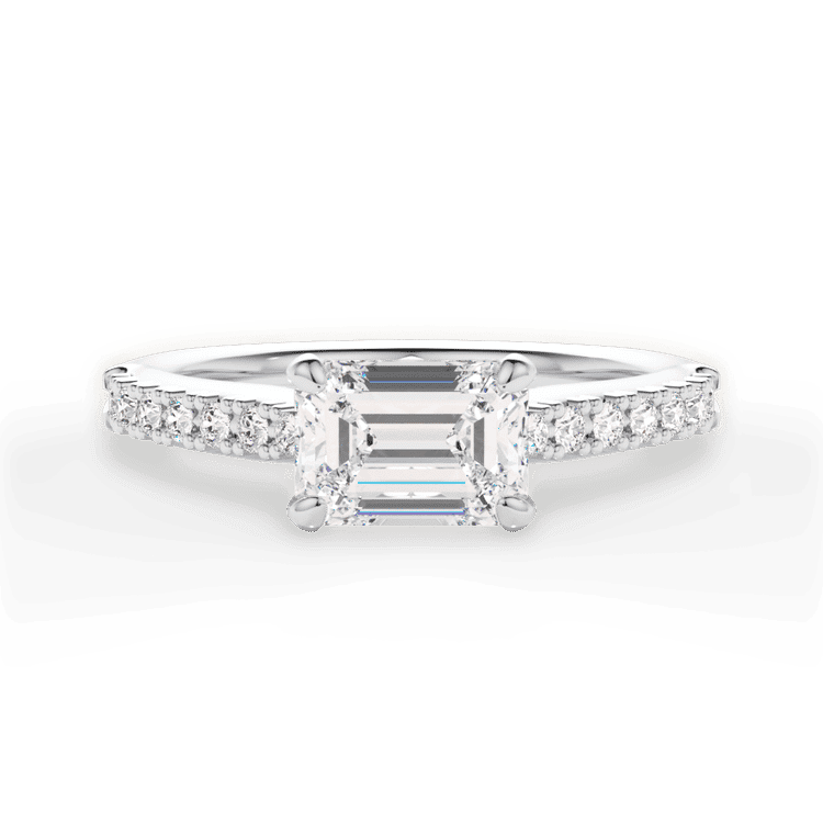 14kt White Gold/18kt White Gold/Platinum/emerald/top sku 1ECZ2496