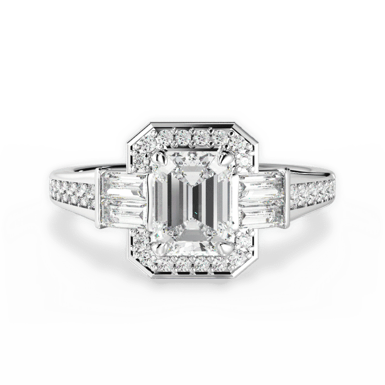 14kt White Gold/18kt White Gold/Platinum/emerald/top sku 1ECZ4726
