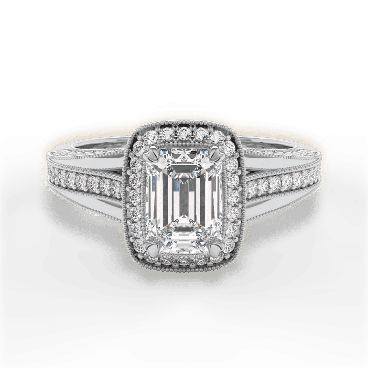 14kt White Gold/18kt White Gold/Platinum/emerald/top sku 1ECZ3154