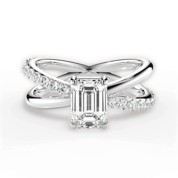 14kt White Gold/18kt White Gold/Platinum/emerald/top sku 1ECZ4768