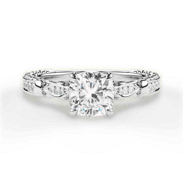 14kt White Gold/18kt White Gold/Platinum/cushion/top sku 1CUZ1521