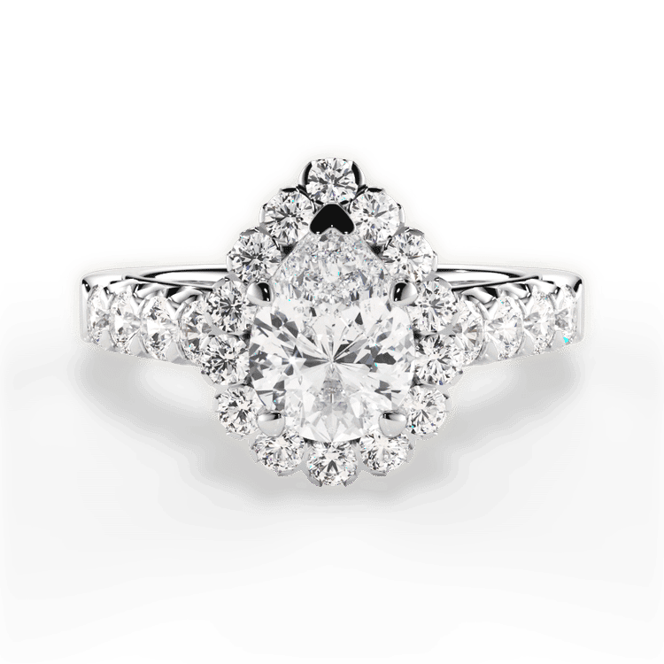 14kt White Gold/18kt White Gold/Platinum/pear/top sku 1PZ2816