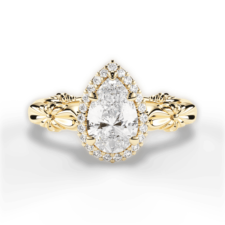 14kt Yellow Gold/18kt Yellow Gold/pear/top sku 1PZ4723