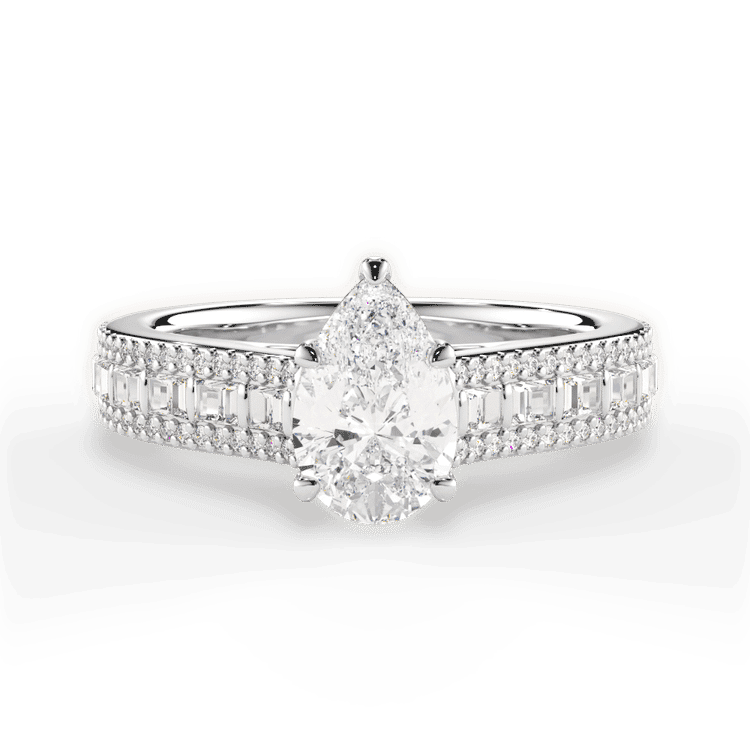 14kt White Gold/18kt White Gold/Platinum/pear/top sku 1PZ1524