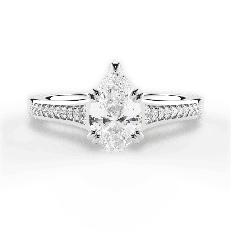 14kt White Gold/18kt White Gold/Platinum/pear/top sku 1PZ2493