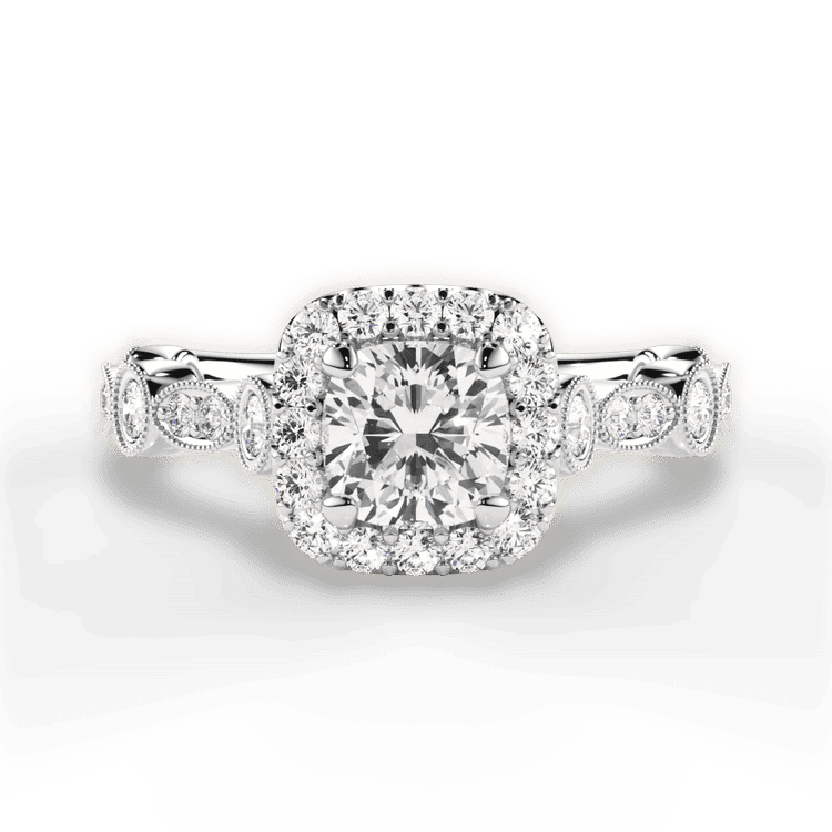 14kt White Gold/18kt White Gold/Platinum/cushion/top sku 1CUZ4742