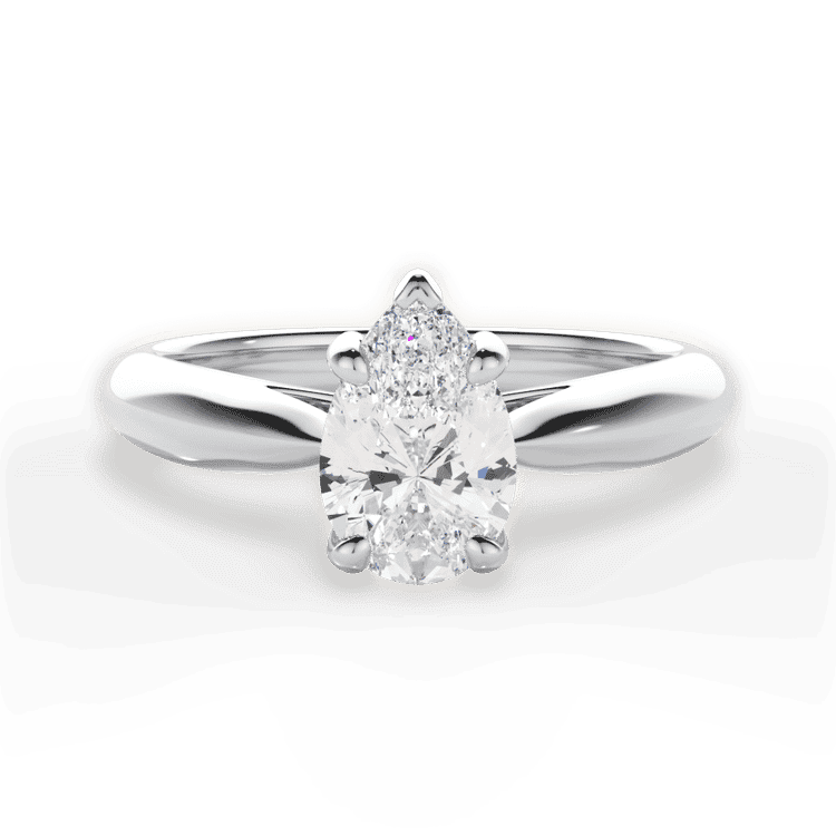 14kt White Gold/18kt White Gold/Platinum/pear/top sku 1PZ7244